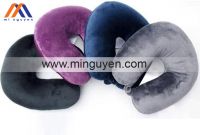 GỐI KÊ CỔ HẠT XỐP 2 MẶT NHUNG - THUN